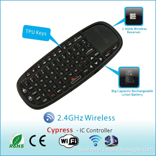 2.4G Wireless Qwerty Keyboard Touchpad Laser Pointer